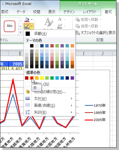 Excel10 系列の色変更